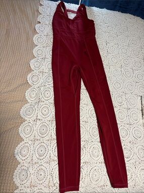 Women's Burgundy Full-Length Jumpsuit